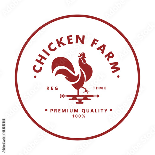 Chicken farm logo collection stock