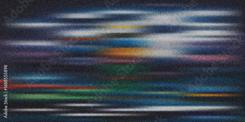 Abstract Motion Blur Background:  Night City Lights, Granular Texture
