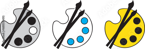 Vector art illustration of an abstract black and white background design with artistic symbols and silhouettes