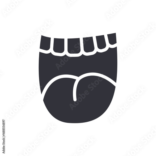 Stylized Open Mouth Depicting Communication And Sound With Visible Tongue And Teeth