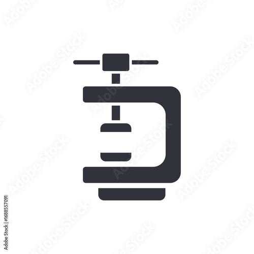 Stylized Illustration Of A Mechanical Press For Construction And Manufacturing Needs