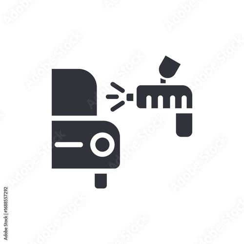 Stylized Illustration Of Automotive Spray Painting Equipment With A Transparent Backdrop
