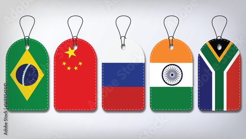 Illustration Vector Featuring Russia, Brazil, India, Brazil and South Africa Identities