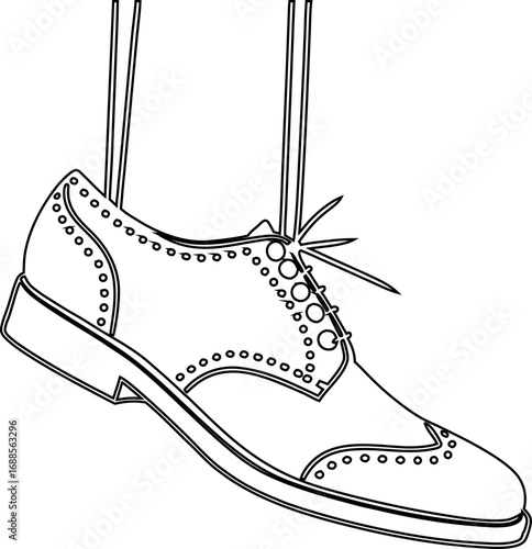 Outline vector icon of a man’s shoe, great for footwear branding, fashion posters, online stores, and lifestyle projects.