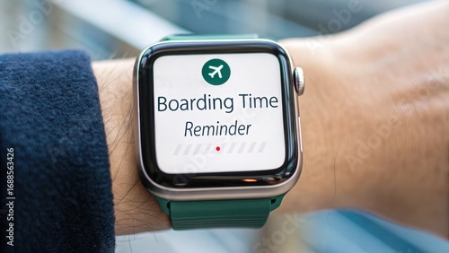 Smart watch with boarding time reminder word