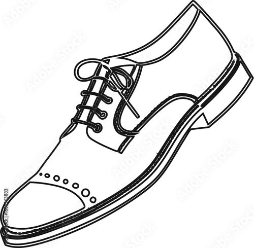 Classic men’s shoe outline vector symbol for footwear branding, boutique marketing, apparel ads, and graphic design projects.