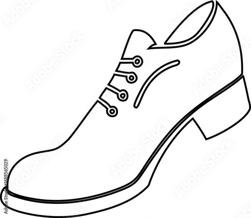 Fashionable men’s shoe outline vector illustration, suitable for clothing store branding, e-commerce, and lifestyle designs.