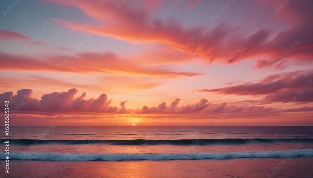 Fototapeta premium Vibrant sunset over the ocean