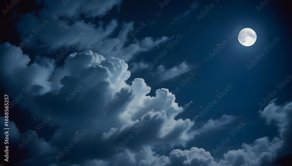 Obraz premium Moonlit Night Sky
