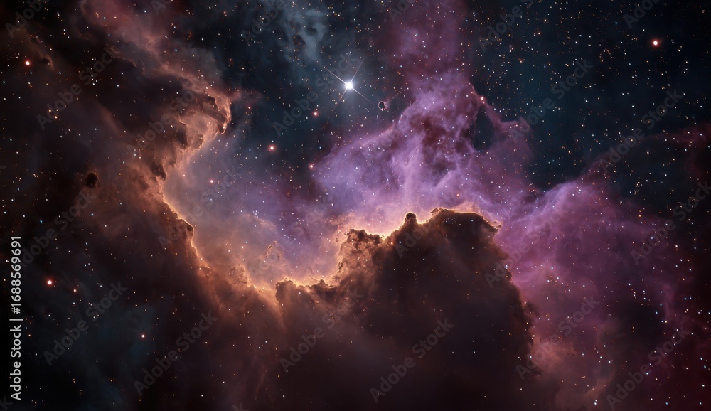 Obraz premium Deep space nebula with vibrant hues