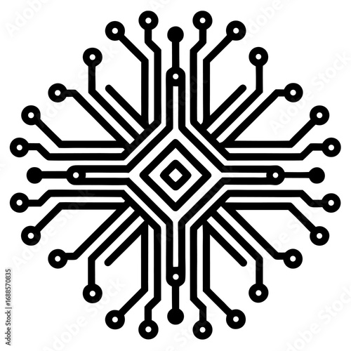 Abstract line art circuit board vector illustration in modern techno style for digital design,
Techno circuit board line vector,
Minimal abstract PCB illustration,
Modern electronic schematic line art
