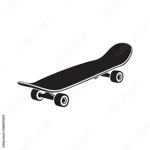 Isolated Black And White Skateboard Illustration Graphic Vector Design For Street Culture And Urban Lifestyle