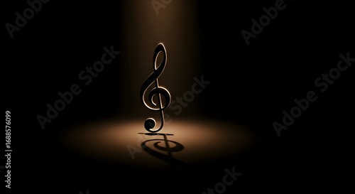 The Symbol of Music

3D Treble Clef Illuminated on a Dark Stage

Elegant Musical Symbol of Harmony and Art