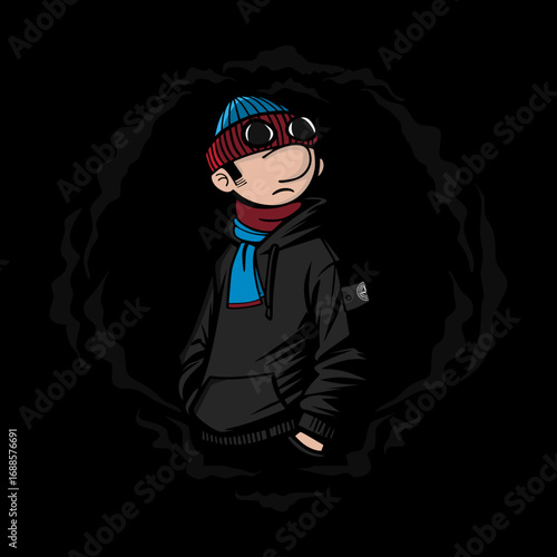portrait of a young man ultras ultra hooligan hools hootras vector design