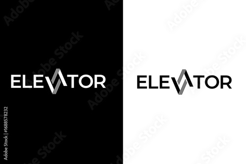 word of elevator . modern minimalist . typography vector illustration