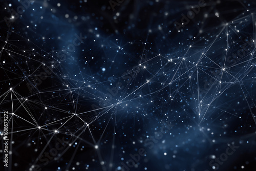 Wallpaper Mural Professional Navy Galaxy with Silver Star Connections for Business Network Torontodigital.ca