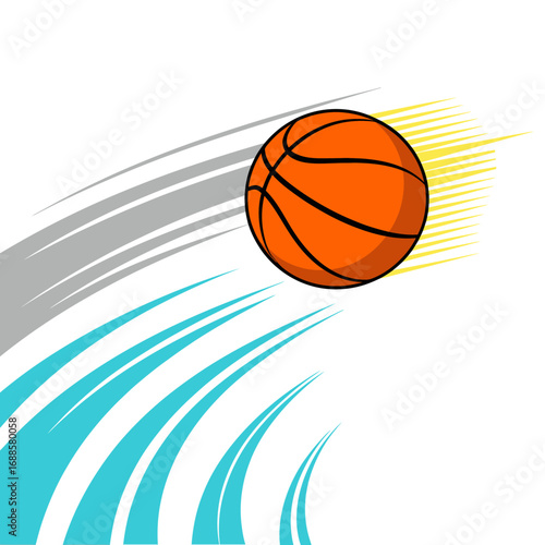 Dynamic Basketball Illustration Fast-Paced Action Shot