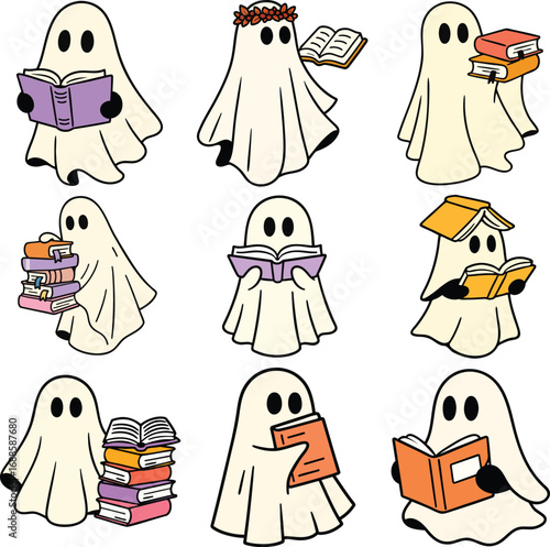 Bookish Ghost Stickers for Book Lovers