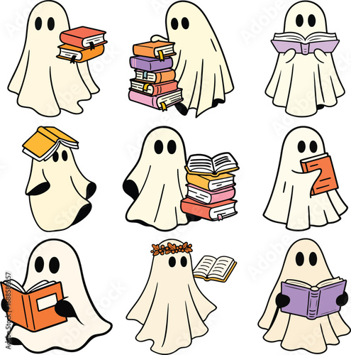 Reading Ghost Sticker Pack for Book Lovers