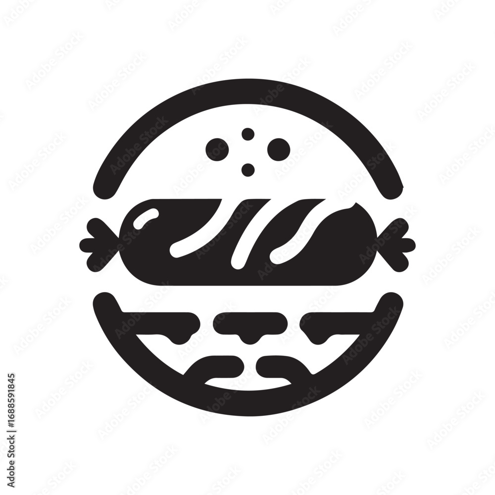 Obraz premium 2d sausage logo with white background