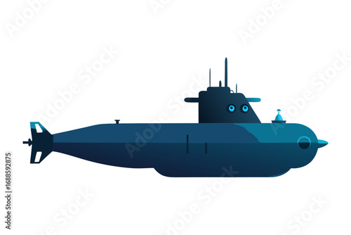 Submarine underwater silhouette vector