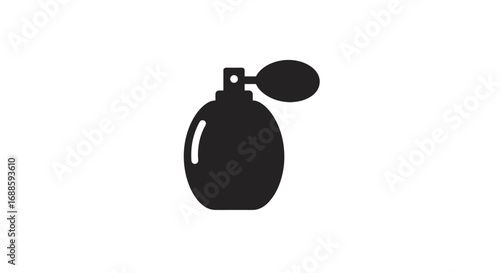 Elegant perfume bottle a classic design simple silhouette black and white isolated on white background a sophisticated accessory.
