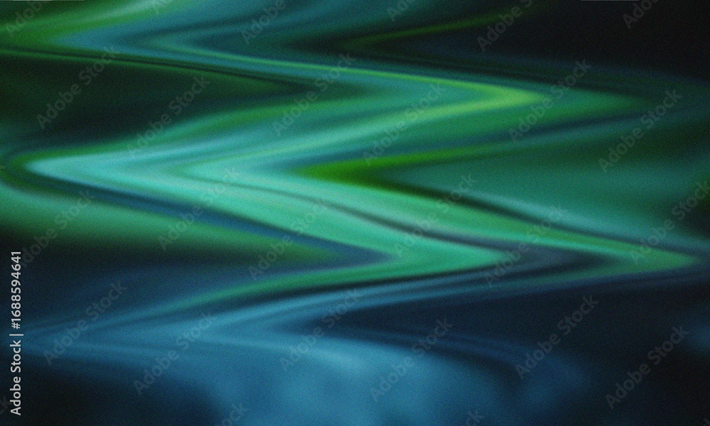 Fototapeta premium Abstract Wavy Green and Blue Streaks with Dark Background and Subtle Texture image photo