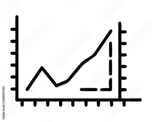 Vector illustration of a business growth chart with an upward arrow