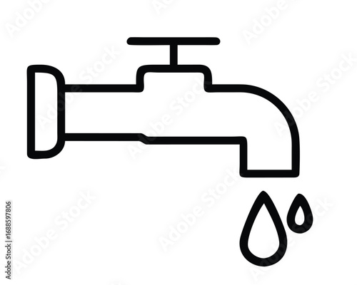 Water tap icon with a drop vector illustration