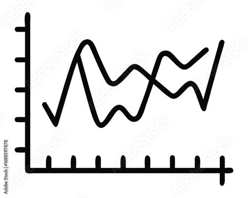 A rising financial graph in the shape of a heart, showing a symbol of success in business with an upward arrow