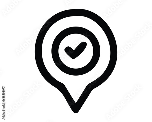Vector love map pointer icon as a symbol for a glossy business sign