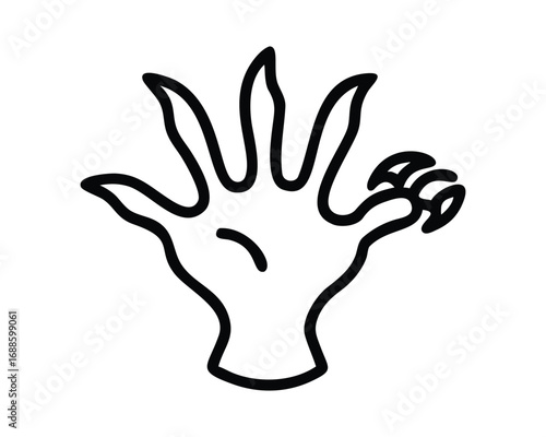 Human hand silhouette with deer horns, a creative art vector for a logo or business concept