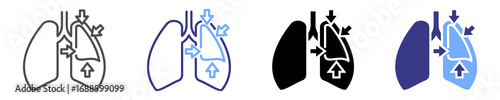 pleural effusion icon set multiple style