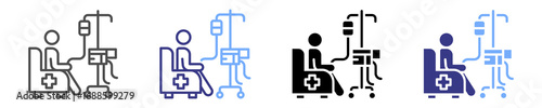 chemotherapy icon set multiple style