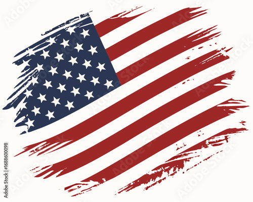 Textured American Flag with Brush Strokes on Light Background usa flag stars and stripes