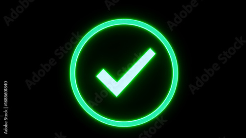 Bright green check mark in a circle, signifying approval, confirmation, or correctness.