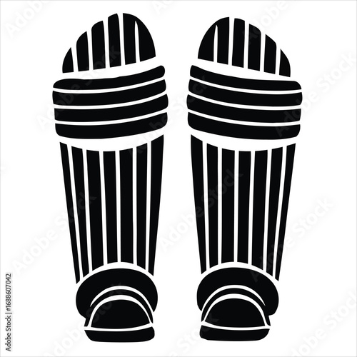 Black striped leg guards protection