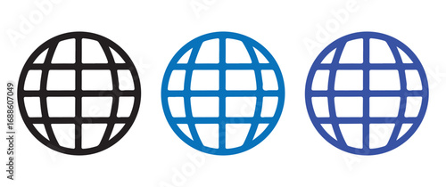 Global Network and Data Sharing Icons Designed for International Business and Technology Projects