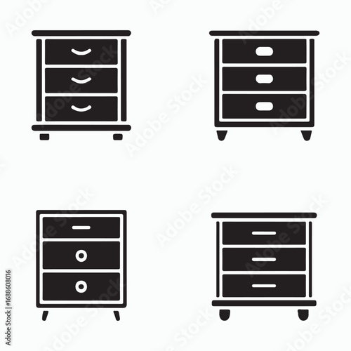 Chest of drawers solid household storage pack