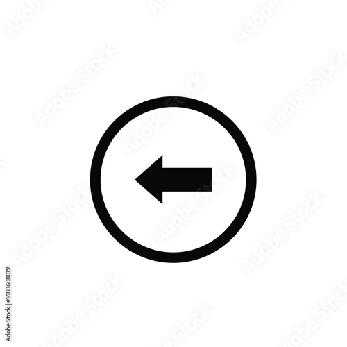 Free Download Simple black arrow pointing left inside a circle - GFXLoad