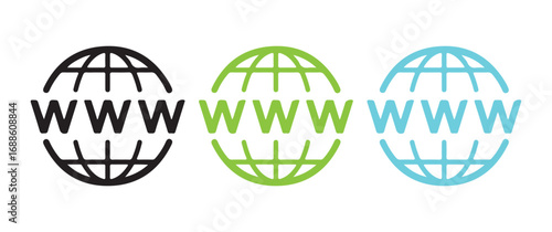 WWW Internet Globe Icon Set