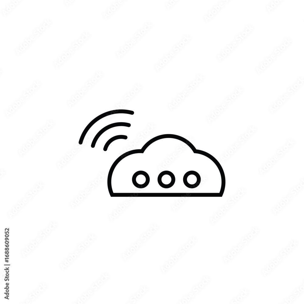 Fototapeta premium Cloud with wi fi signal icon representing cloud computing and connectivity