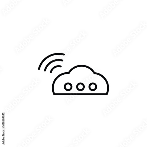 Cloud with wi fi signal icon representing cloud computing and connectivity