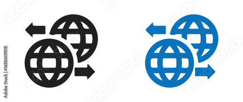 World globe vector designs symbolizing global business and connection