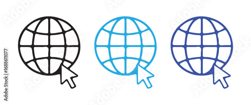 Global Search and Navigation Symbols in Modern Flat Design