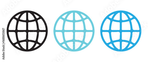 Colorful Globe Symbols for Global Communications, International Business, and Technology Topics