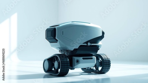 Futuristic robot with indoor delivery.