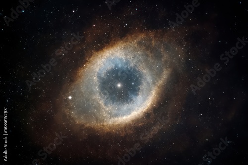 A celestial eye nebula, ringed in light
