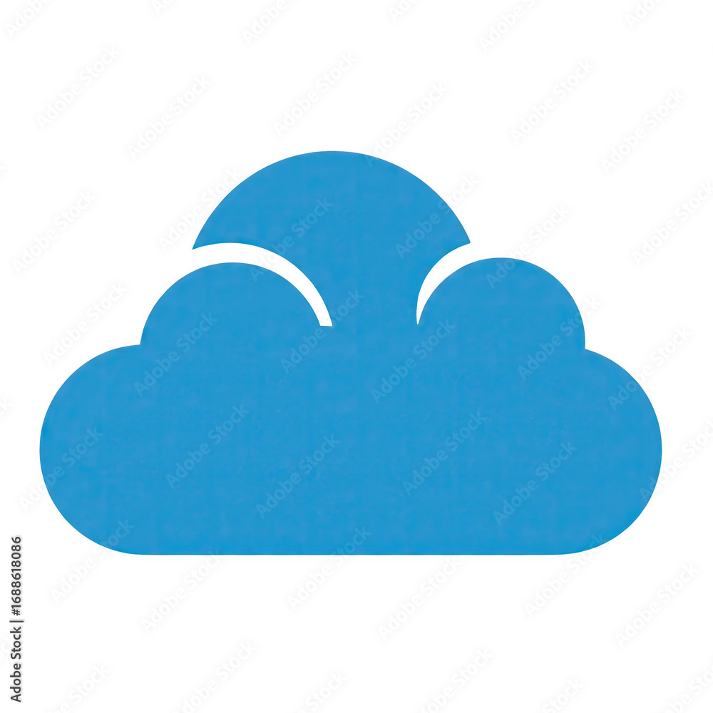 Fototapeta premium Isolate transparent Simple Blue Cloud Icon for Creative Projects and Web Design Elements Isolate transparent