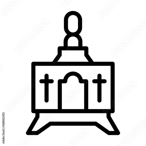 Tabernacle Vector Line Icon Design